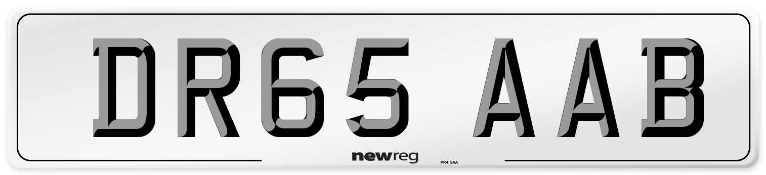 DR65 AAB Number Plate from New Reg